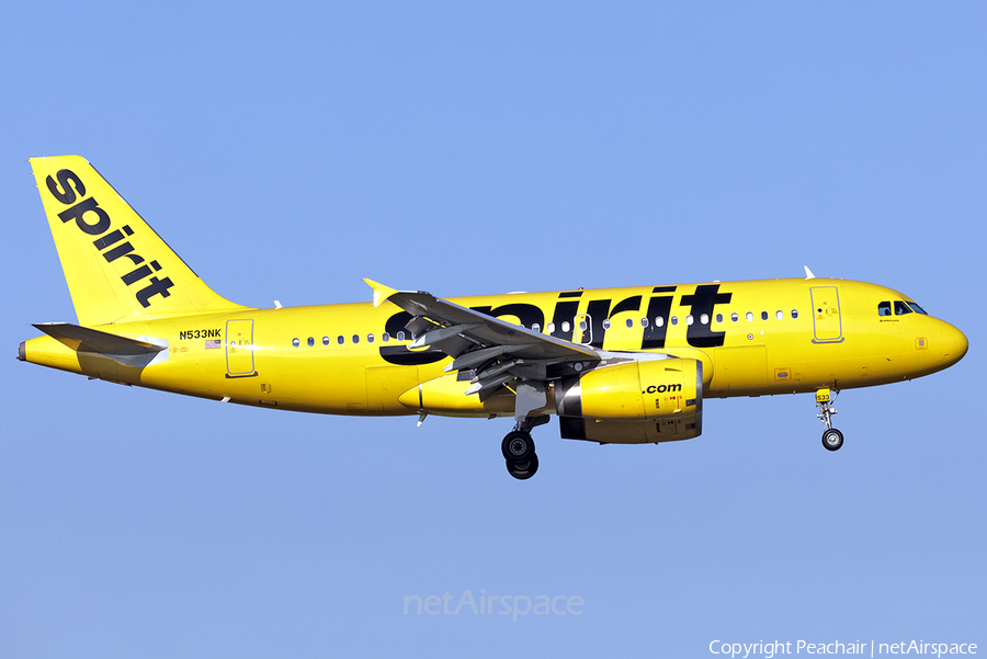 Spirit Airlines Airbus A319-132 (N533NK) | Photo 323639