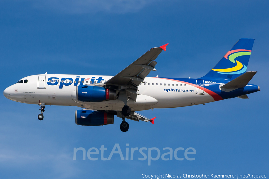Spirit Airlines Airbus A319-132 (N533NK) | Photo 127094