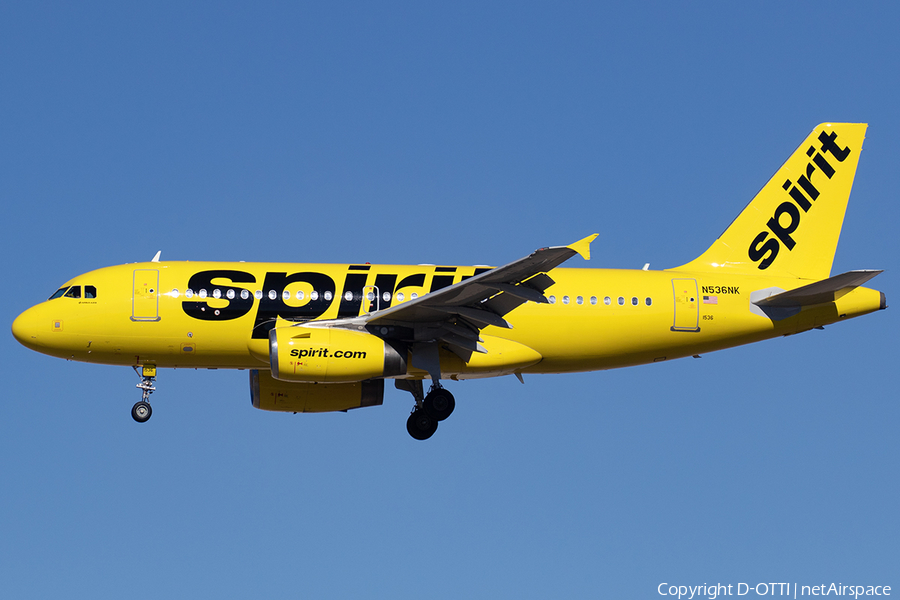Spirit Airlines Airbus A319-132 (N536NK) | Photo 553012