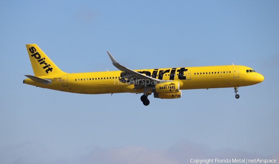 Spirit Airlines Airbus A321-231 (N663NK) | Photo 305064