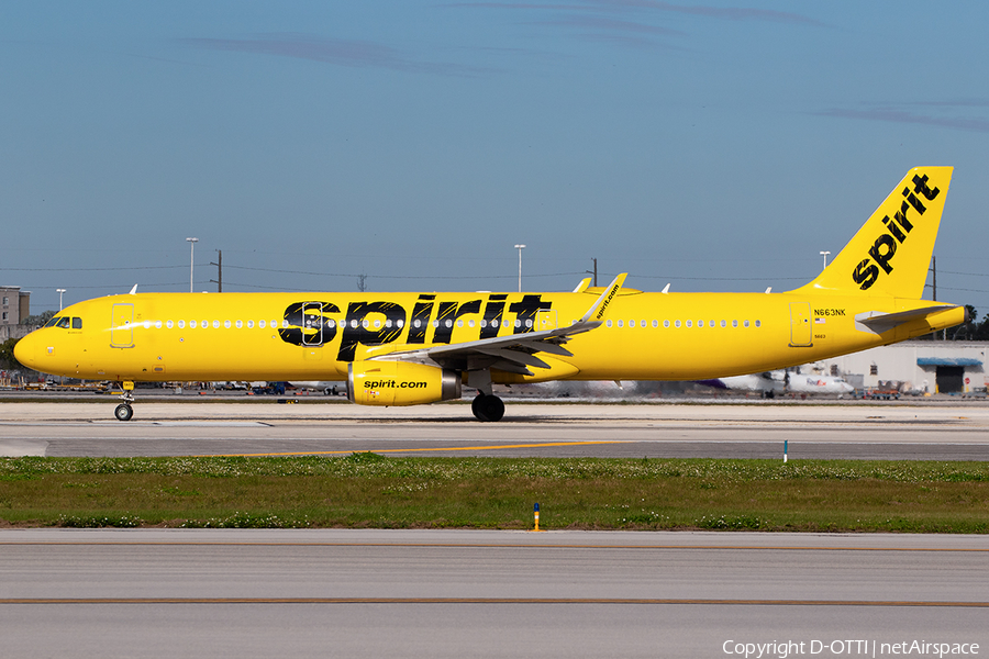 Spirit Airlines Airbus A321-231 (N663NK) | Photo 611398