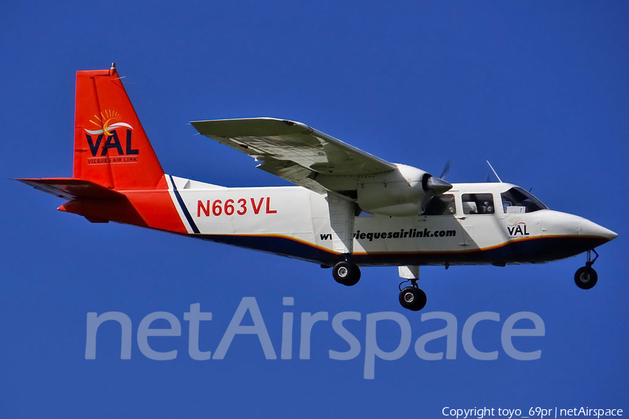 VAL - Vieques Air Link Britten-Norman BN-2B-26 Islander (N663VL) | Photo 68195
