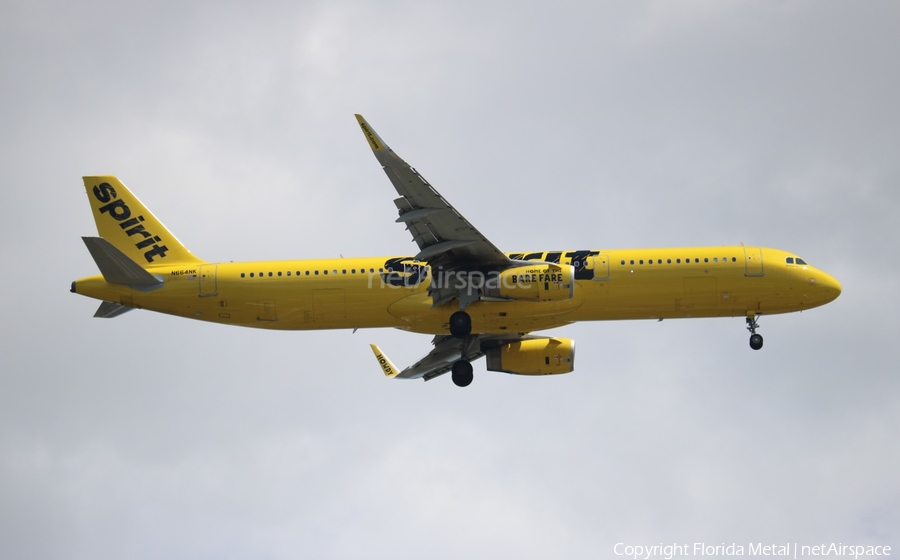 Spirit Airlines Airbus A321-231 (N664NK) | Photo 617857
