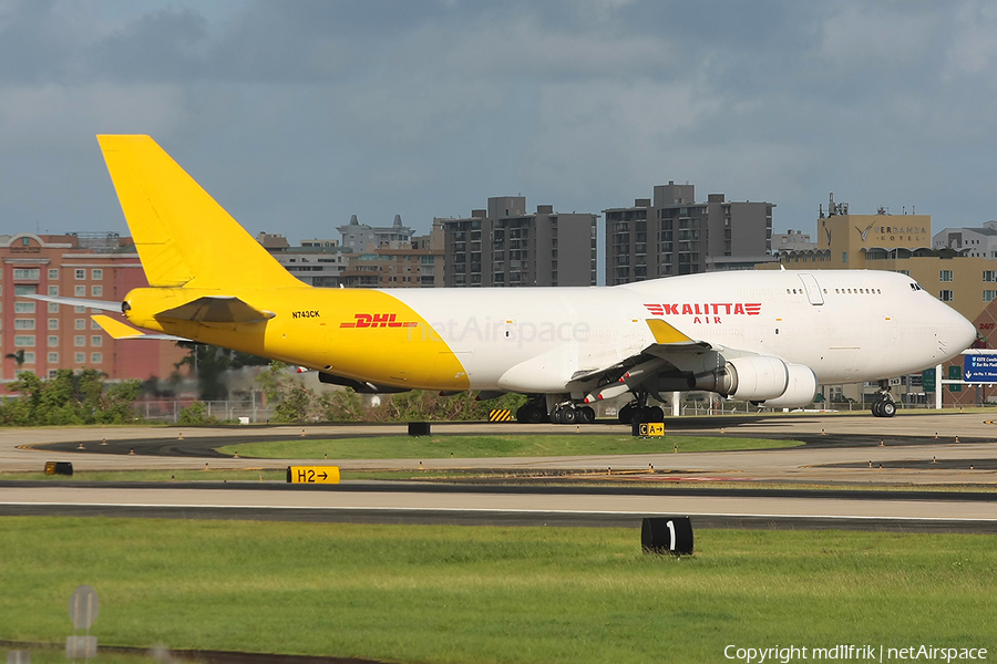 DHL (Kalitta Air) Boeing 747-446(BCF) (N743CK) | Photo 290666