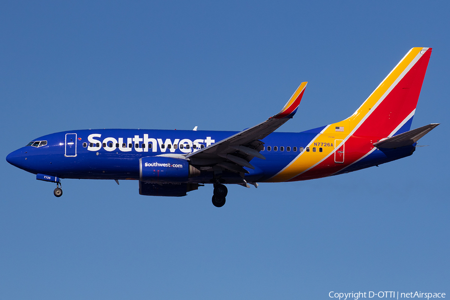 Southwest Airlines Boeing 737-7BD (N7726A) | Photo 540052