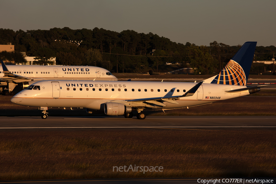 United Express (Mesa Airlines) Embraer ERJ-175LR (ERJ-170-200LR) (N80348) | Photo 395611