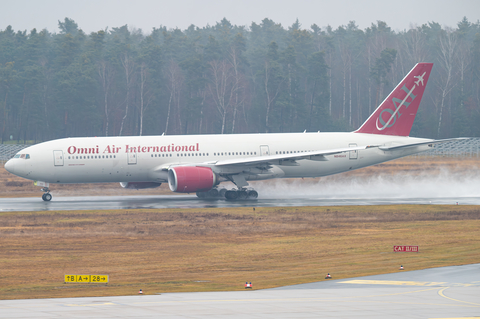 Omni Air International Boeing 777-2U8(ER) (N846AX) at  Nuremberg, Germany