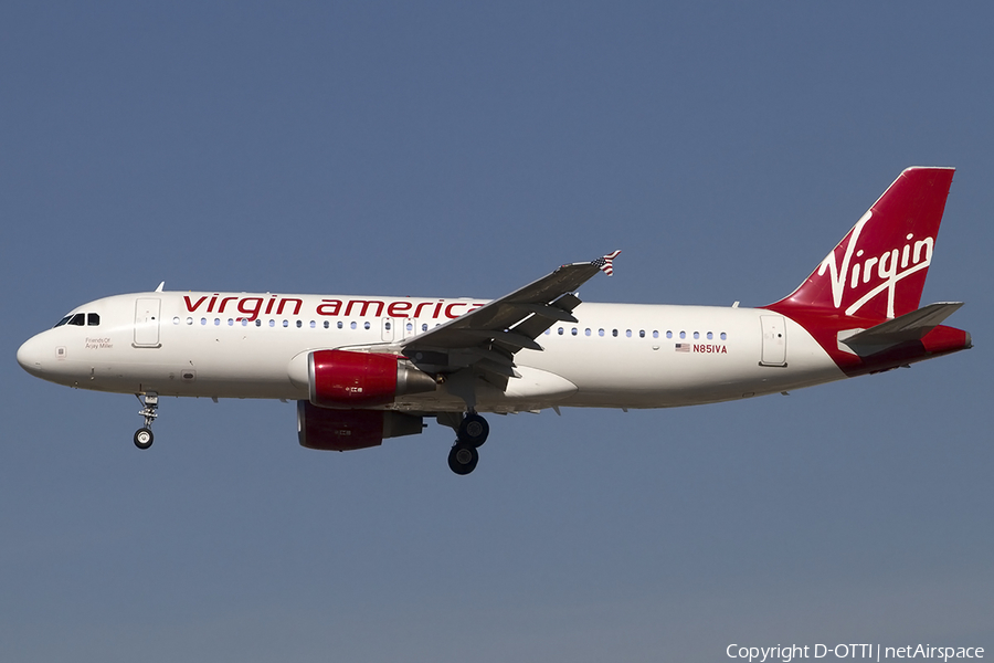 Virgin America Airbus A320-214 (N851VA) | Photo 457868