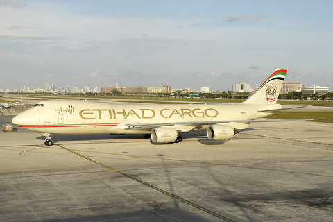 Etihad Cargo (Atlas Air) Boeing 747-87UF (N855GT) at  Miami - International, United States