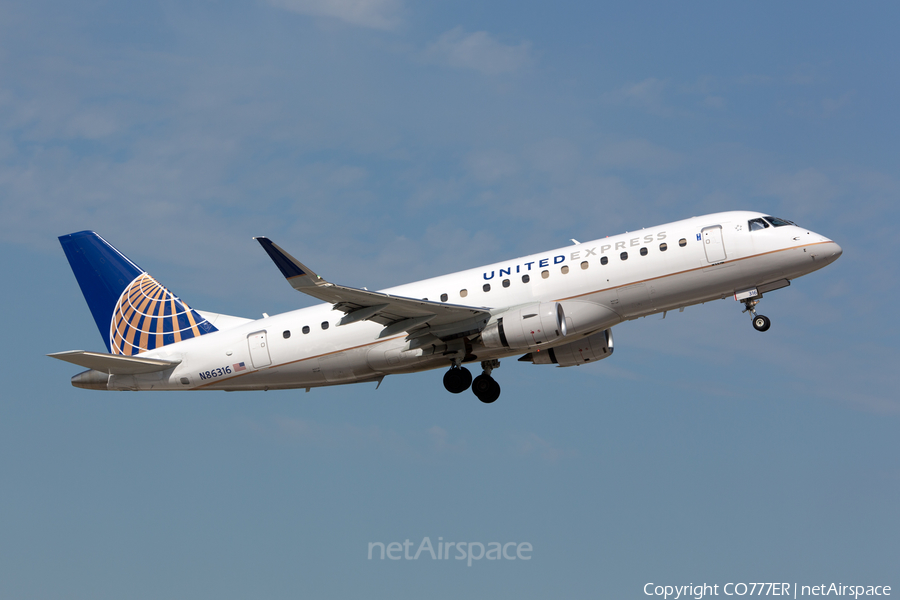 United Express (Mesa Airlines) Embraer ERJ-175LR (ERJ-170-200LR) (N86316) | Photo 104733