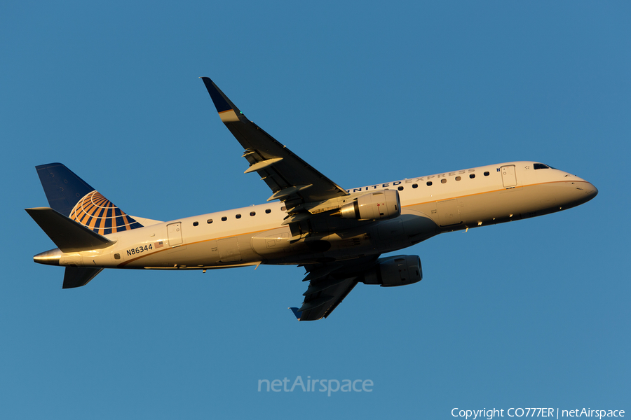 United Express (Mesa Airlines) Embraer ERJ-175LR (ERJ-170-200LR) (N86344) | Photo 153248