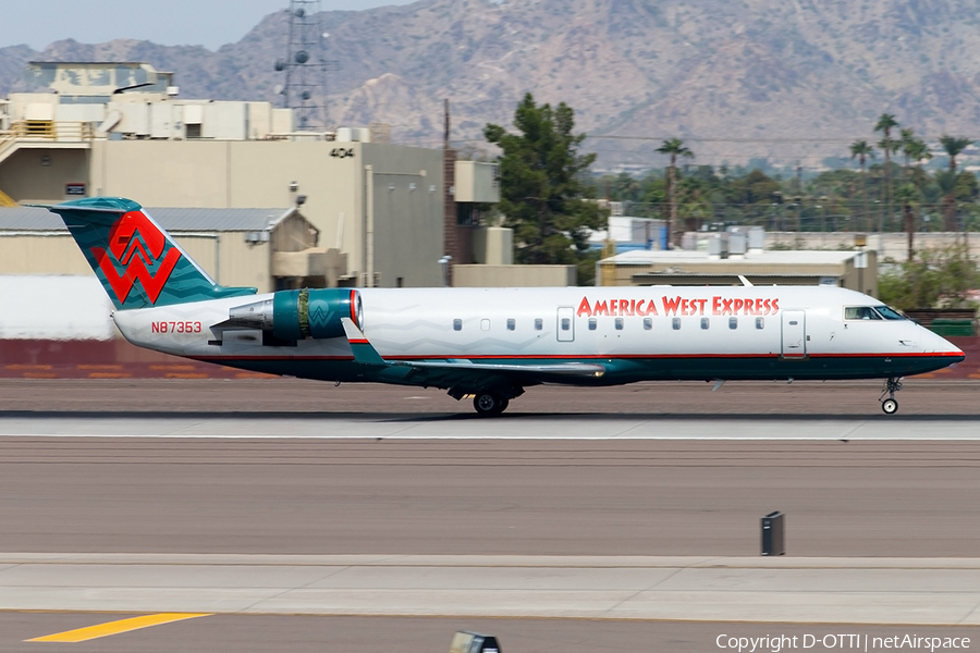 America West Express (Mesa Airlines) Bombardier CRJ-200LR (N87353) | Photo 187773