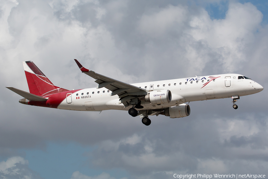 TACA International Airlines Embraer ERJ-190AR (ERJ-190-100IGW) (N935TA) | Photo 242133