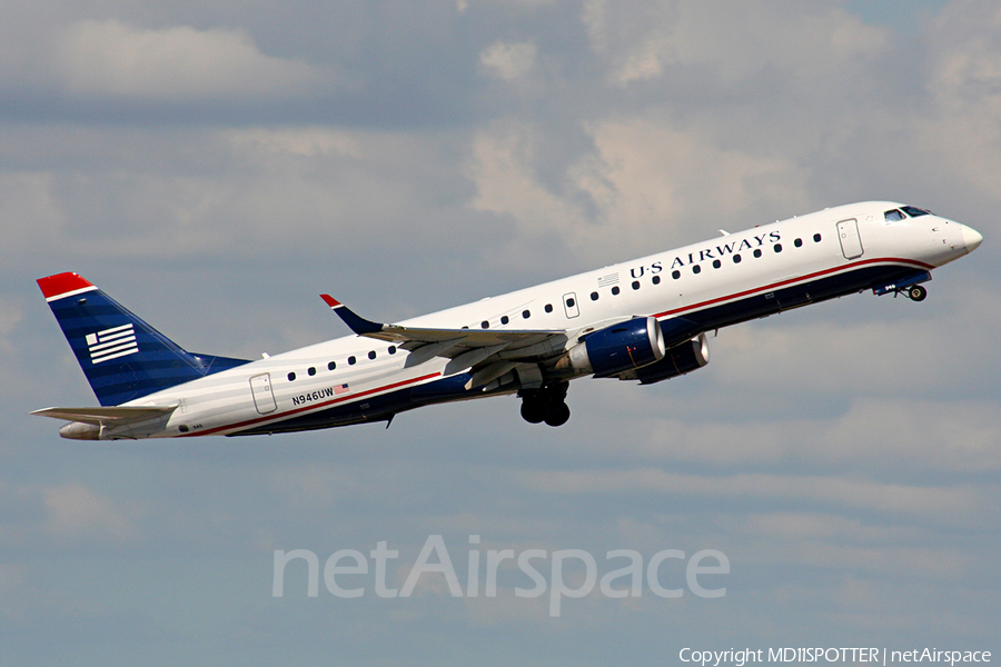 US Airways Embraer ERJ-190AR (ERJ-190-100IGW) (N946UW) | Photo 389041