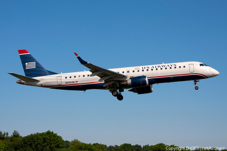 US Airways Embraer ERJ-190AR (ERJ-190-100IGW) (N950UW) | Photo 386135