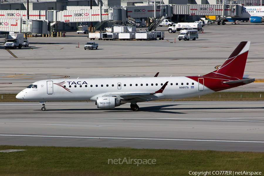 TACA International Airlines Embraer ERJ-190AR (ERJ-190-100IGW) (N985TA) | Photo 13902