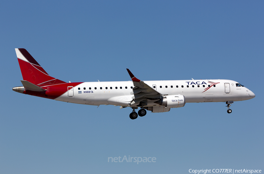 TACA International Airlines Embraer ERJ-190AR (ERJ-190-100IGW) (N988TA) | Photo 14075