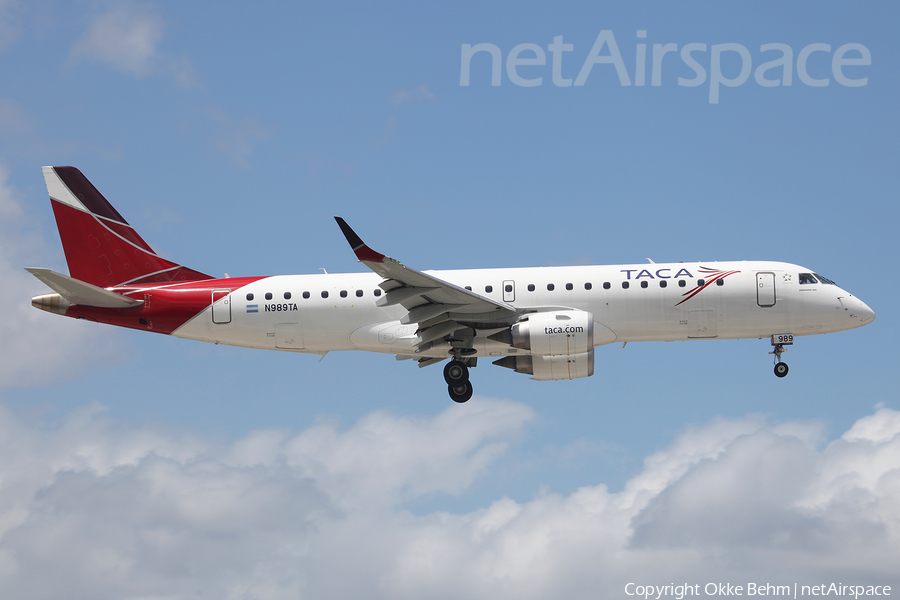 TACA International Airlines Embraer ERJ-190AR (ERJ-190-100IGW) (N989TA) | Photo 104970