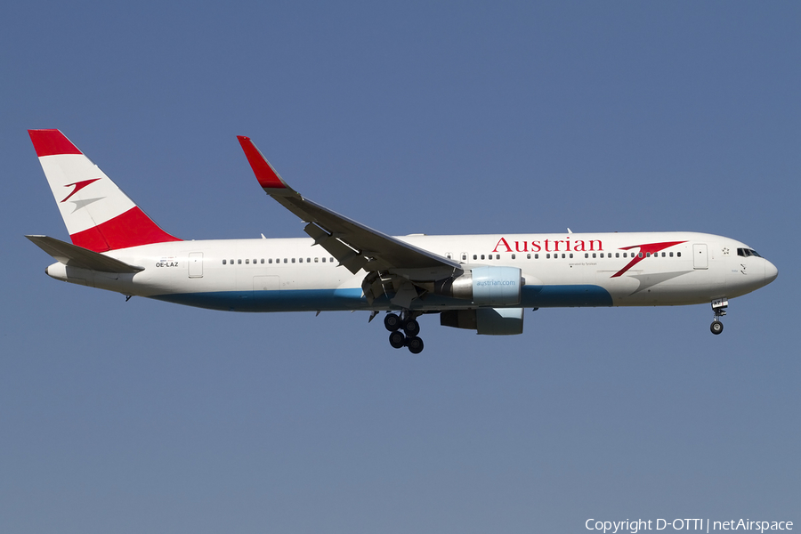 Austrian Airlines Boeing 767-3Z9(ER) (OE-LAZ) | Photo 406525