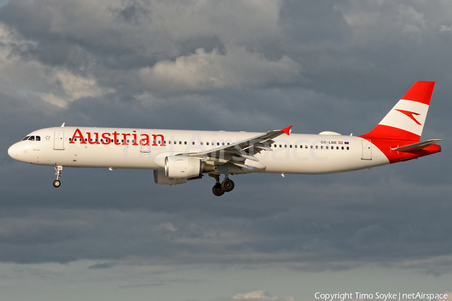 Austrian Airlines Airbus A321-211 (OE-LBE) | Photo 345427