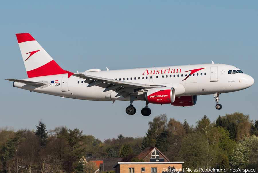 Austrian Airlines Airbus A319-112 (OE-LDF) | Photo 314340