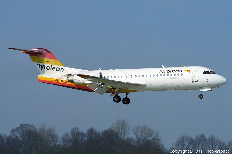 Tyrolean Airways Fokker 70 (OE-LFL) | Photo 387026