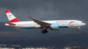 Austrian Airlines Boeing 777-2Q8(ER) (OE-LPE) at  Gran Canaria, Spain