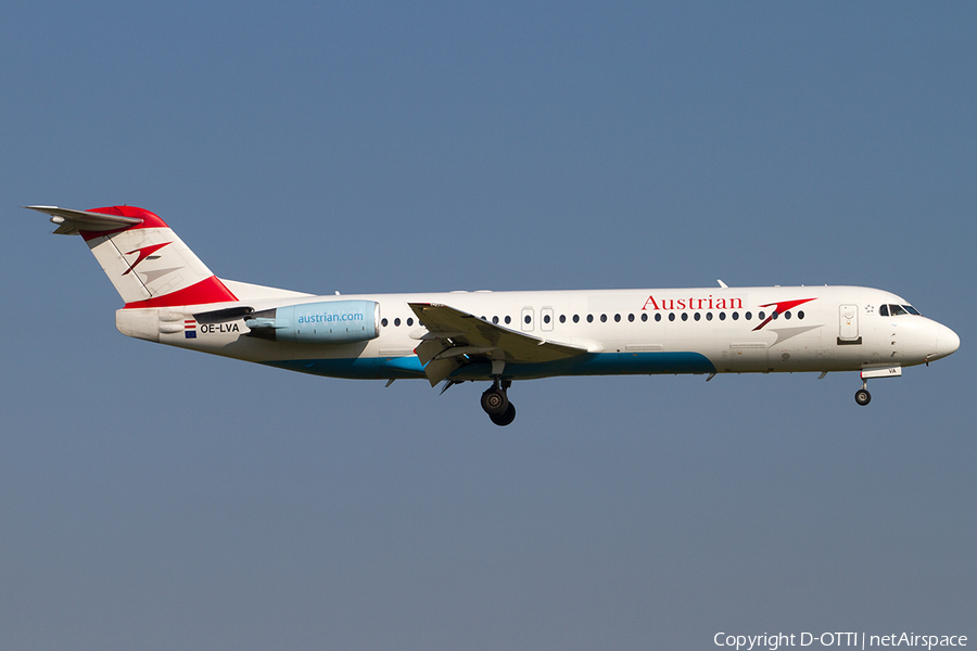 Austrian Airlines Fokker 100 (OE-LVA) | Photo 518450