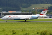Austrian Airlines Fokker 100 (OE-LVA) at  Innsbruck - Kranebitten, Austria