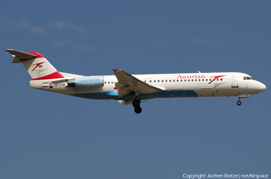 Austrian Airlines (Tyrolean) Fokker 100 (OE-LVB) | Photo 28735