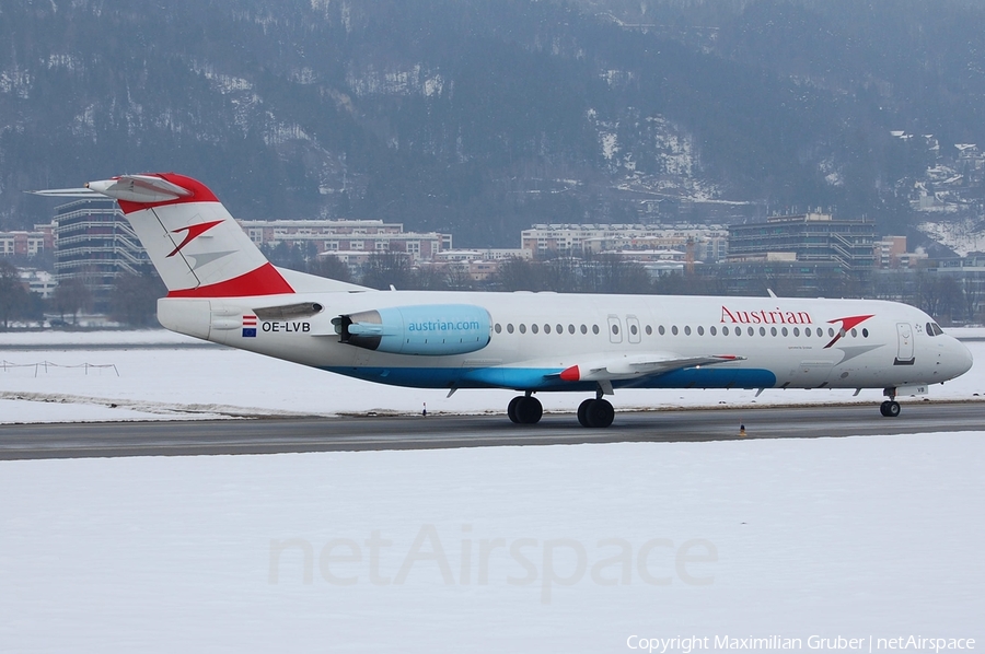 Austrian Airlines (Tyrolean) Fokker 100 (OE-LVB) | Photo 114994