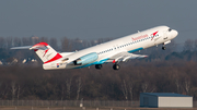 Austrian Airlines Fokker 100 (OE-LVC) at  Dusseldorf - International, Germany