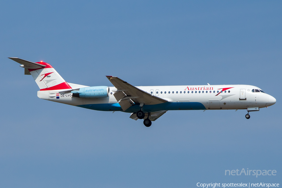 Austrian Airlines Fokker 100 (OE-LVC) | Photo 102275