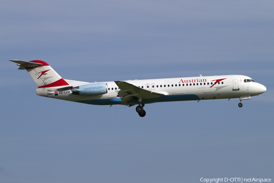 Austrian Airlines Fokker 100 (OE-LVD) | Photo 437733