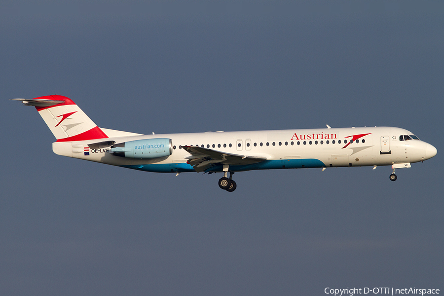 Austrian Airlines Fokker 100 (OE-LVE) | Photo 529462