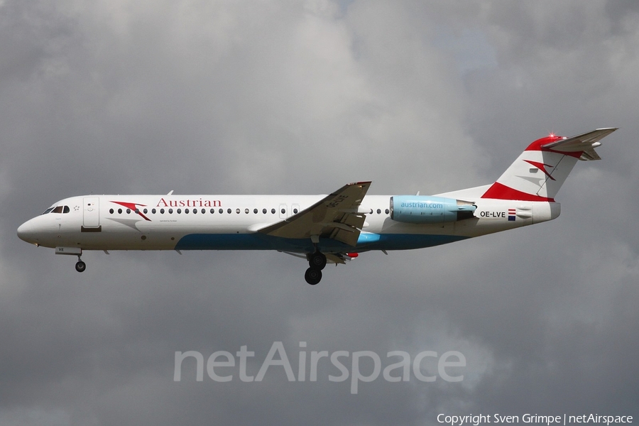 Austrian Airlines (Tyrolean) Fokker 100 (OE-LVE) | Photo 28276