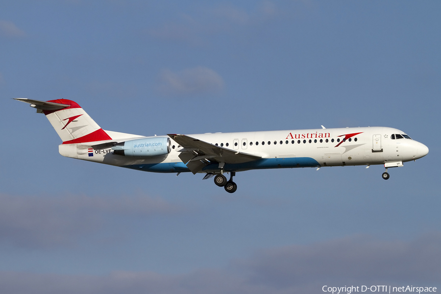 Austrian Airlines (Tyrolean) Fokker 100 (OE-LVF) | Photo 409189