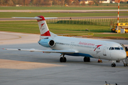 Austrian Arrows (Tyrolean) Fokker 100 (OE-LVF) at  Salzburg - W. A. Mozart, Austria