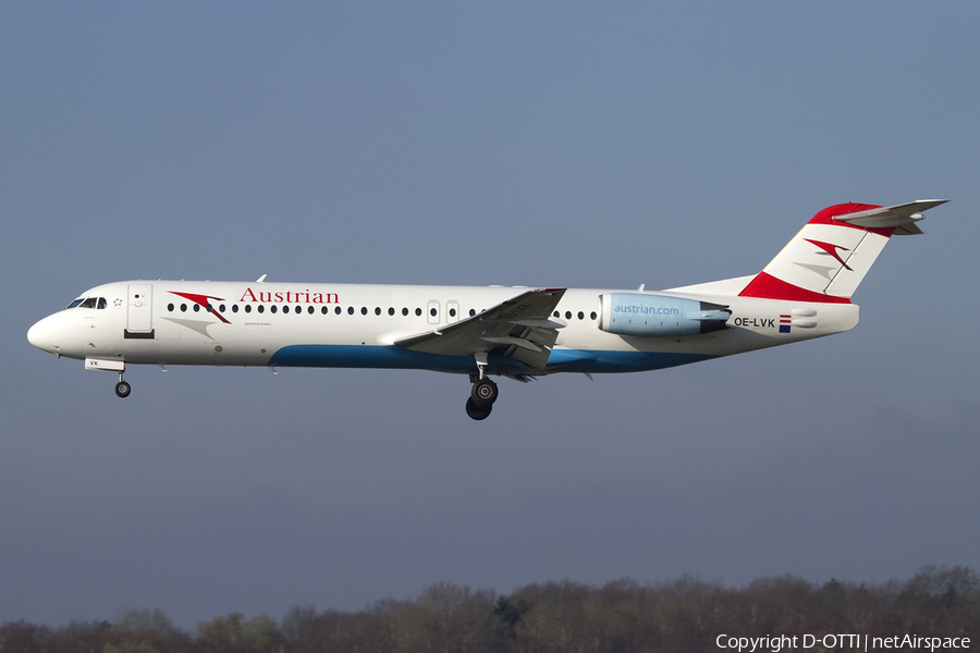 Austrian Airlines (Tyrolean) Fokker 100 (OE-LVK) | Photo 434908