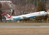 Austrian Airlines (Tyrolean) Fokker 100 (OE-LVK) at  Innsbruck - Kranebitten, Austria