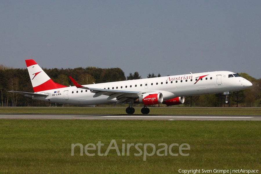 Austrian Airlines Embraer ERJ-195LR (ERJ-190-200LR) (OE-LWA) | Photo 106938
