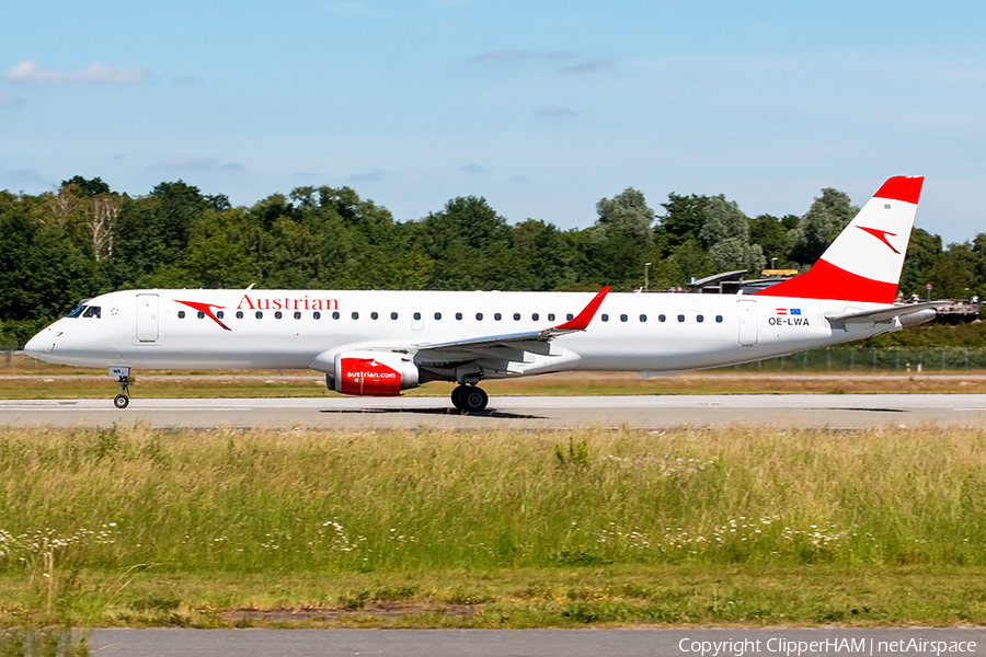 Austrian Airlines Embraer ERJ-195LR (ERJ-190-200LR) (OE-LWA) | Photo 391335