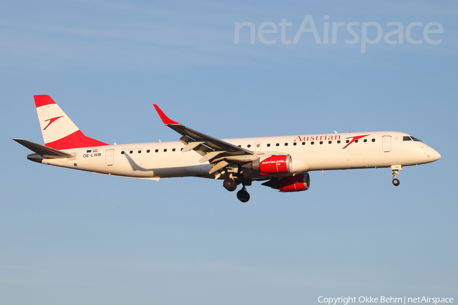 Austrian Airlines Embraer ERJ-195LR (ERJ-190-200LR) (OE-LWB) | Photo 324445