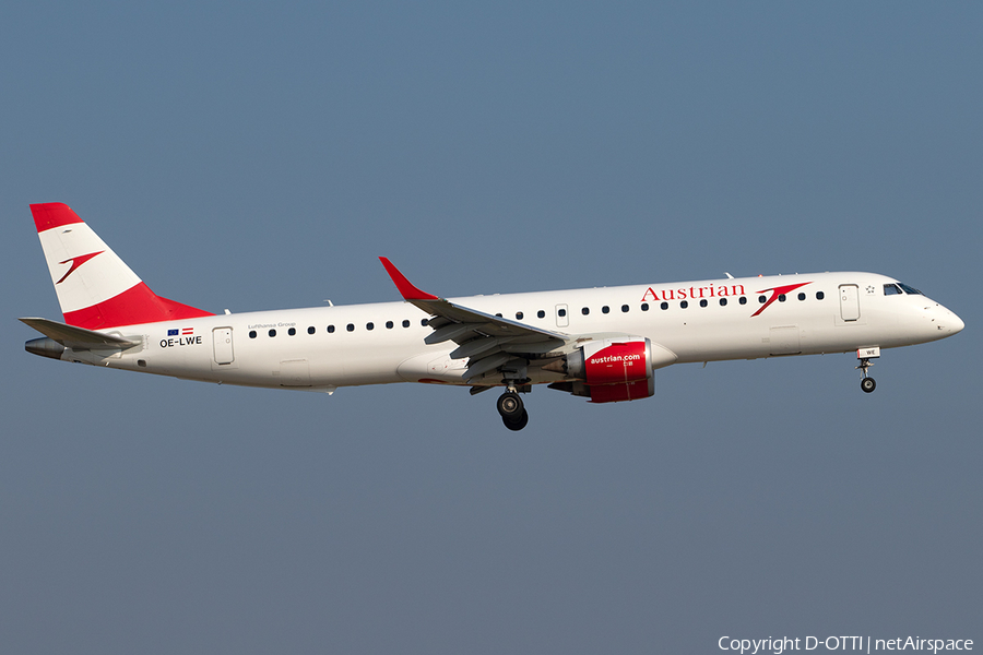 Austrian Airlines Embraer ERJ-195LR (ERJ-190-200LR) (OE-LWE) | Photo 398772