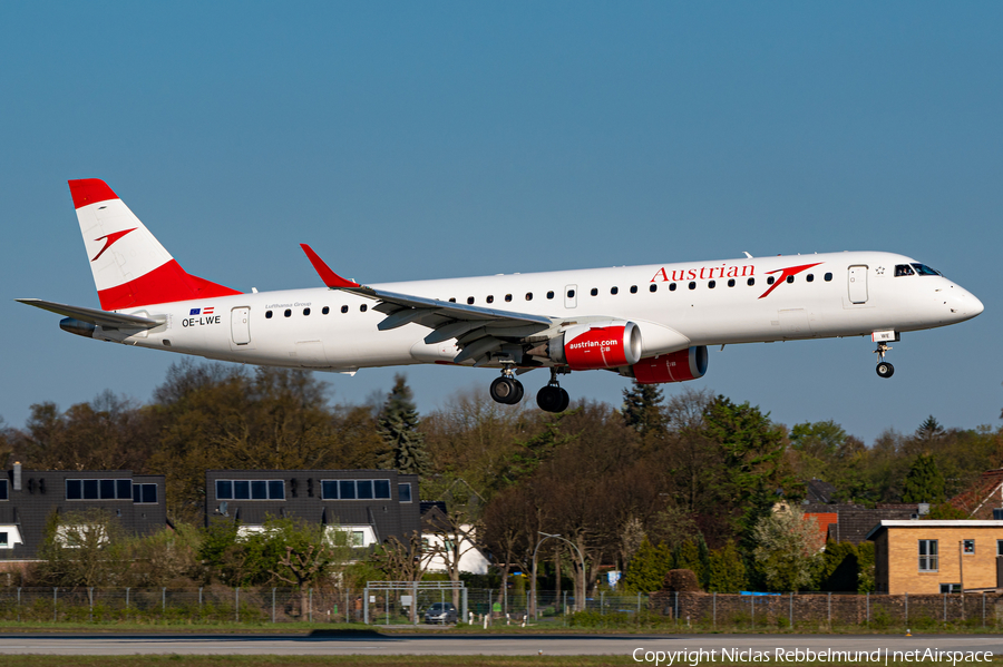 Austrian Airlines Embraer ERJ-195LR (ERJ-190-200LR) (OE-LWE) | Photo 504907