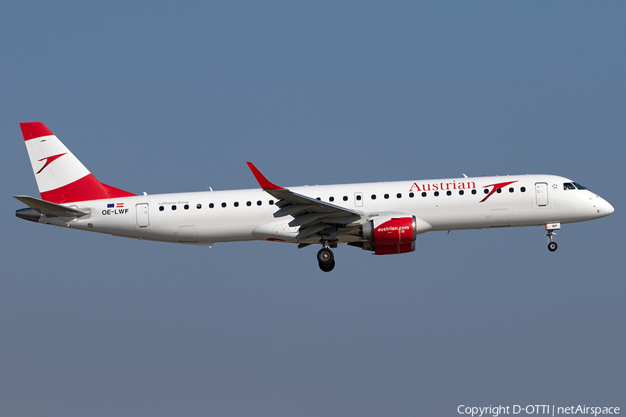 Austrian Airlines Embraer ERJ-195LR (ERJ-190-200LR) (OE-LWF) | Photo 398214