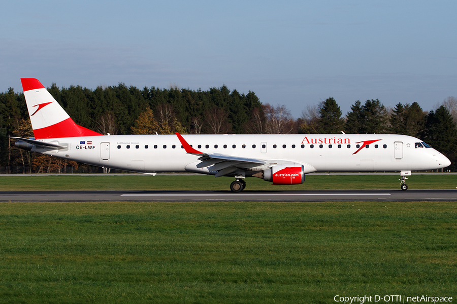 Austrian Airlines Embraer ERJ-195LR (ERJ-190-200LR) (OE-LWF) | Photo 479731