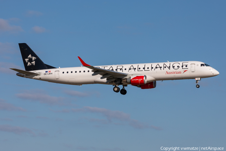 Austrian Airlines Embraer ERJ-195LR (ERJ-190-200LR) (OE-LWH) | Photo 444874