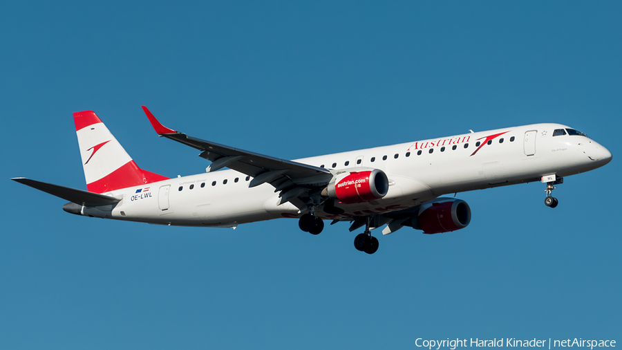 Austrian Airlines Embraer ERJ-195LR (ERJ-190-200LR) (OE-LWL) | Photo 301138