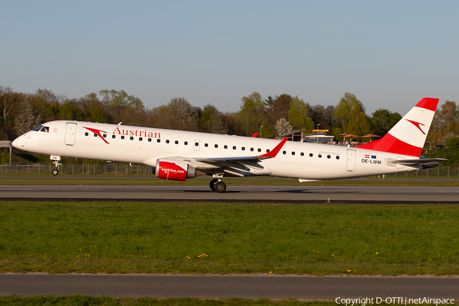 Austrian Airlines Embraer ERJ-195LR (ERJ-190-200LR) (OE-LWM) | Photo 314417